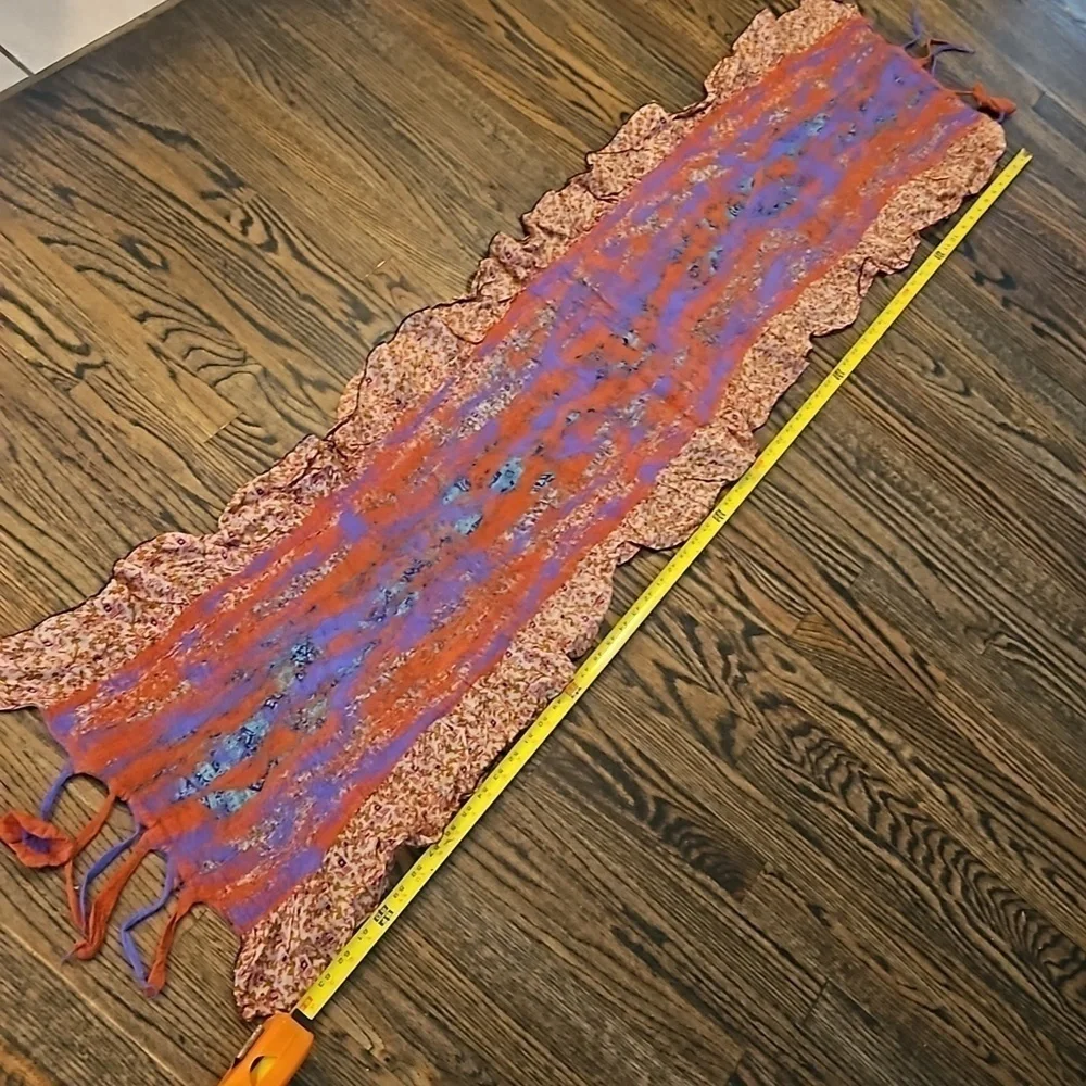 Scarf Handcrafted Wool and silk NWT 64x14